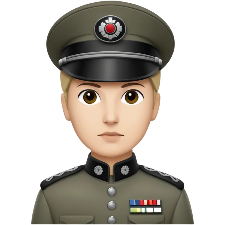 Star Wars Imperial officer with kepi hat and no shoulder boards, olive-gray uniform emoji