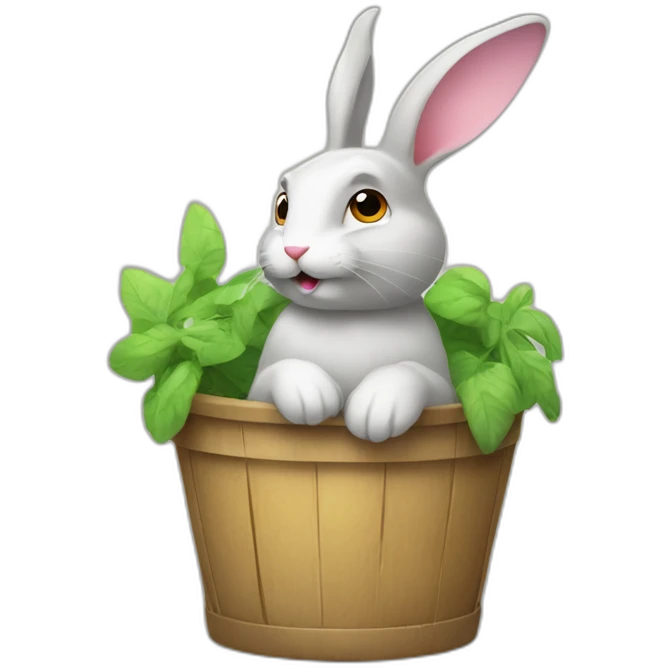Lapin dans une poubelle emoji