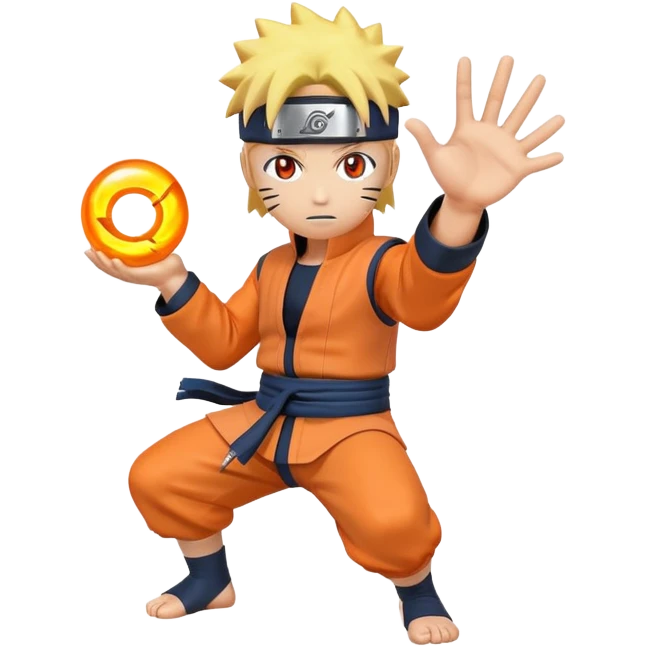 Naruto emoji holding a rasengan in his hands with six power sage mode  emoji