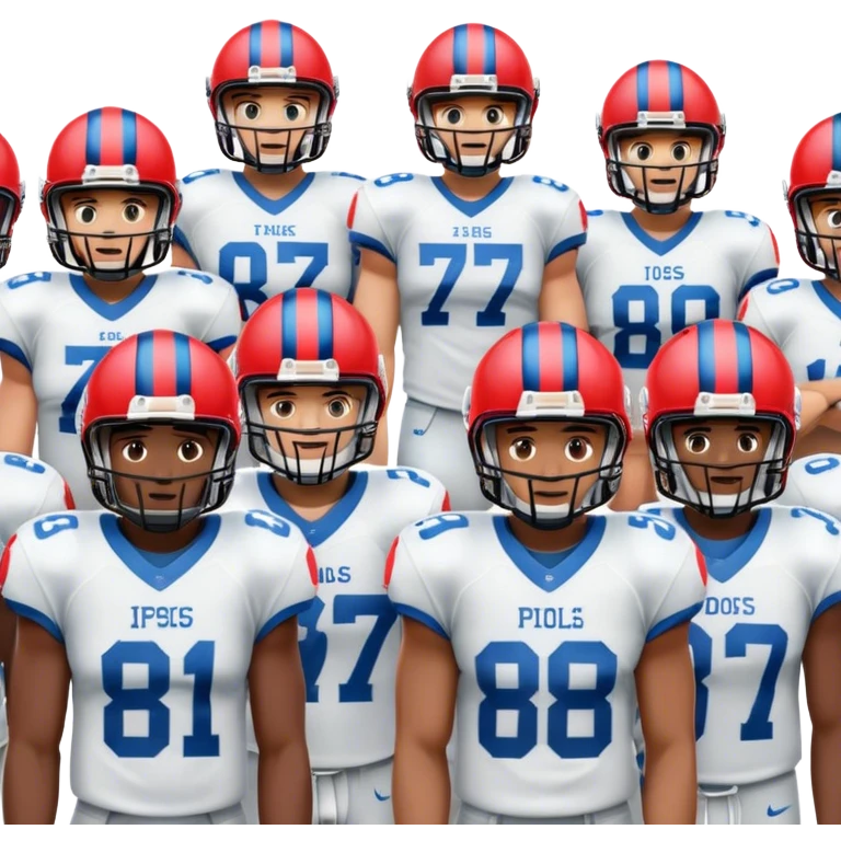 football players stand side by side for a team photo emoji