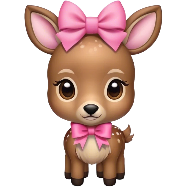 a small deer with a pink bow emoji