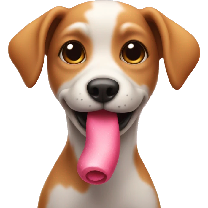 Cute dog blowing kiss emoji