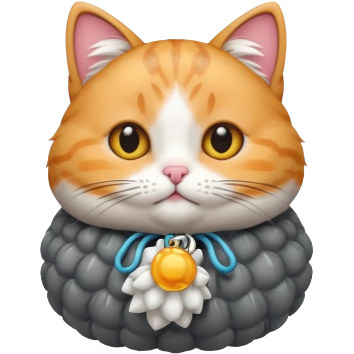 a cute cat with puffer emoji