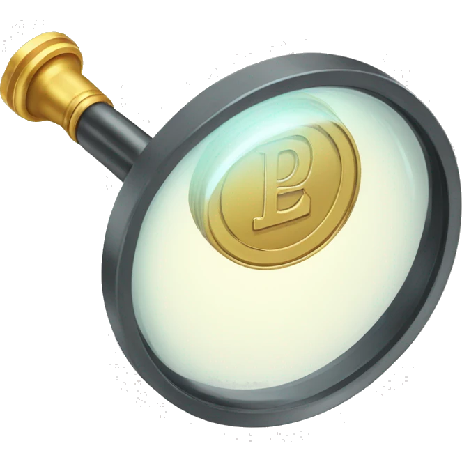 coin magnifying glass emoji