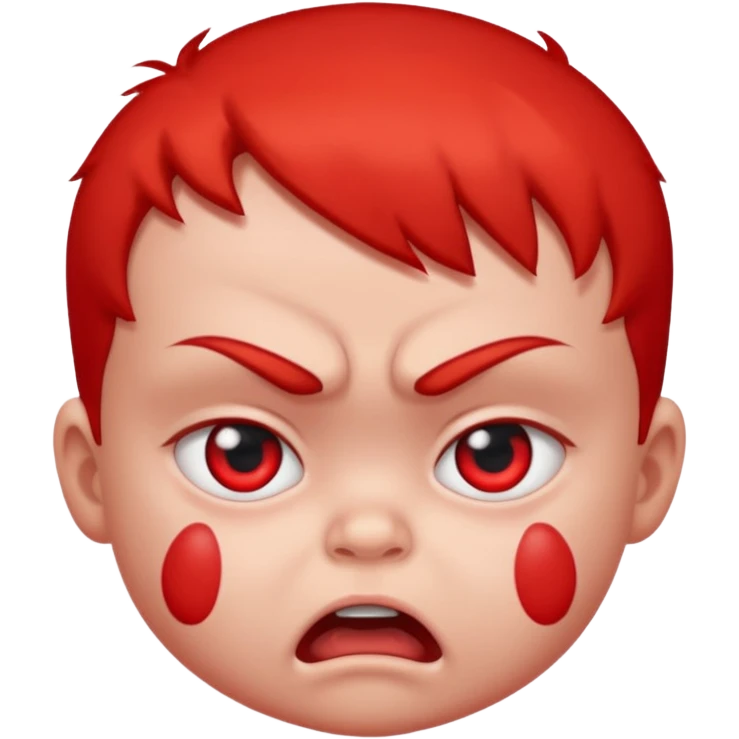 a baby all red red angry face  emoji