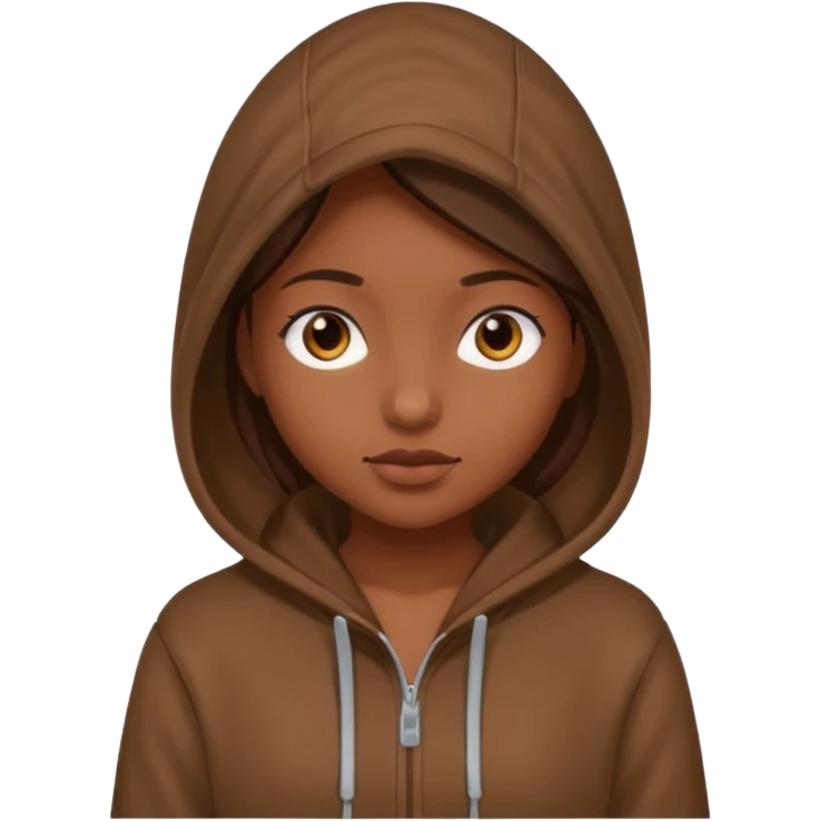 girl with brown hoodie emoji