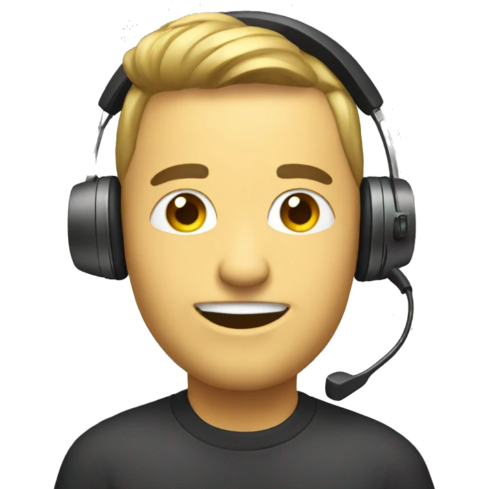 a goad with a headset, making calls  emoji