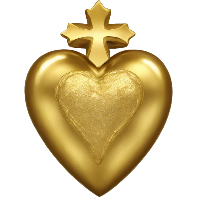 gold sacred heart emoji