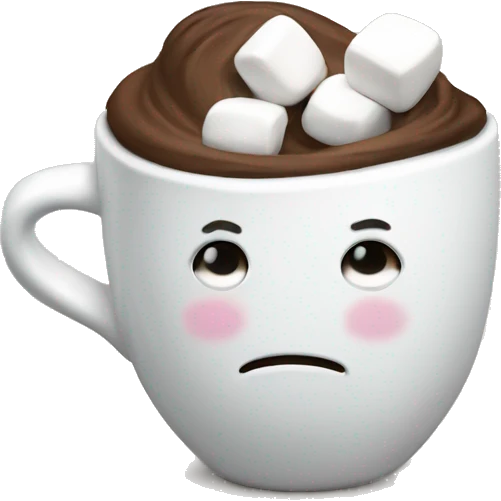 White Cup with Cacoa in it and Marshmallow  emoji