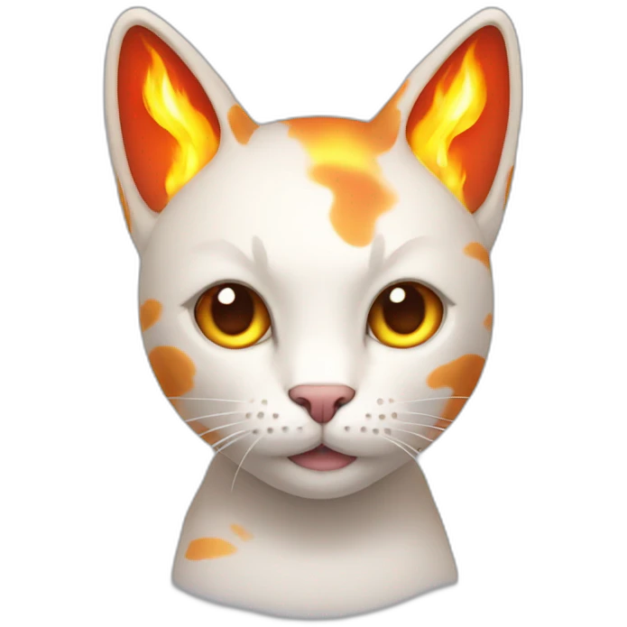 cat with fire ears emoji