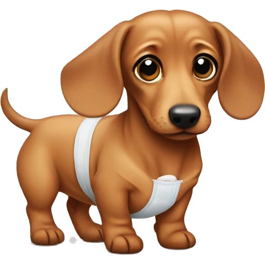 daschund in diaper emoji
