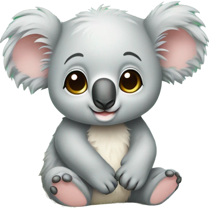 a baby koala on a bed  emoji