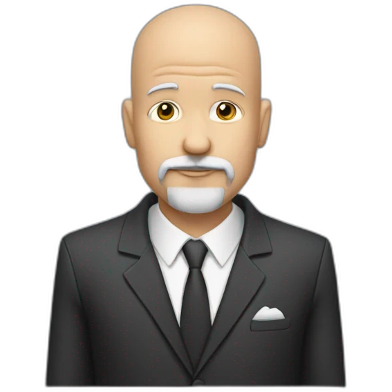 bald guy,-white-goatee,bebop hat, suit emoji