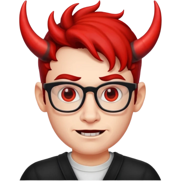 nerd face with devil horns emoji
