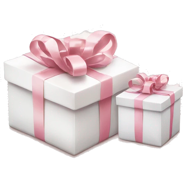 Light pink Christmas gifts under a white Christmas tree  emoji