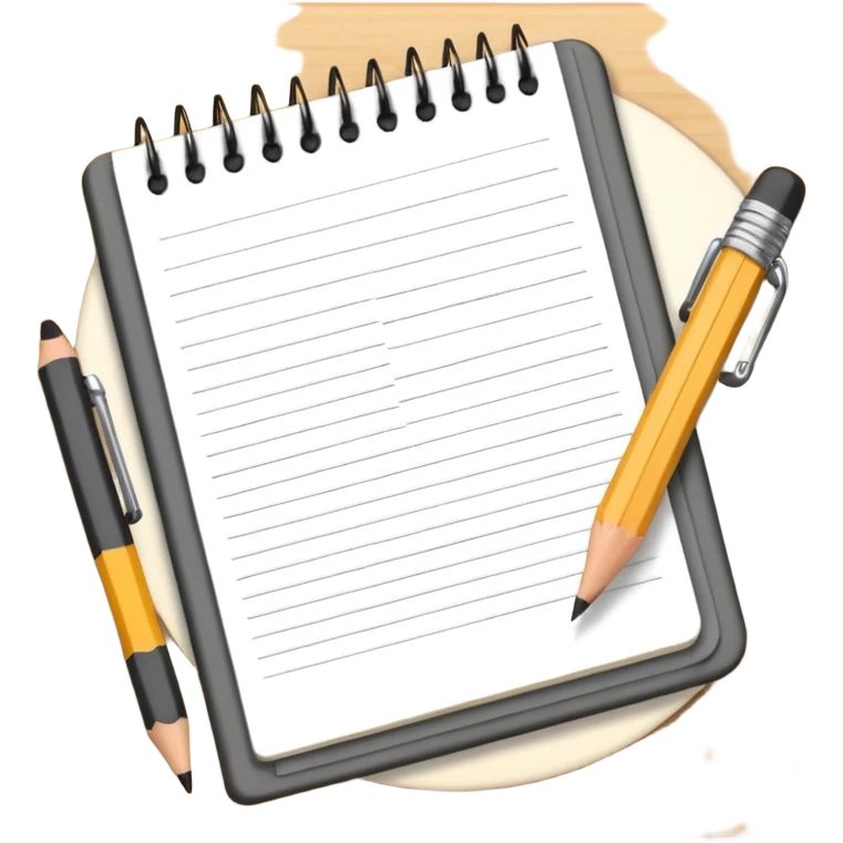 notebook with pencil emoji