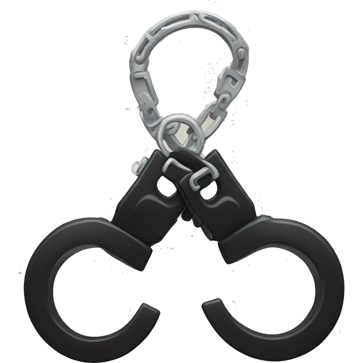 Fuzzy black handcuffs emoji