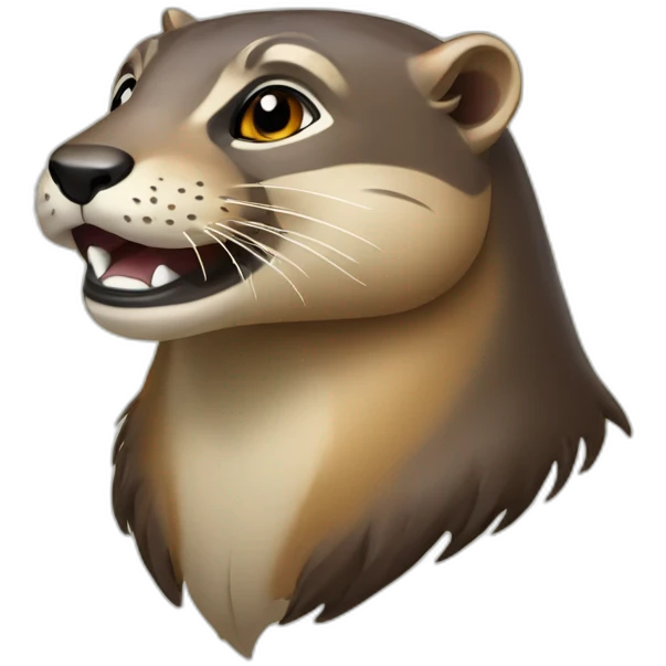 Loutre sur un lion emoji