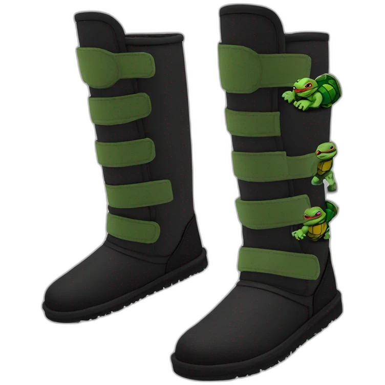 Ninja turtle Black low ugg boots emoji