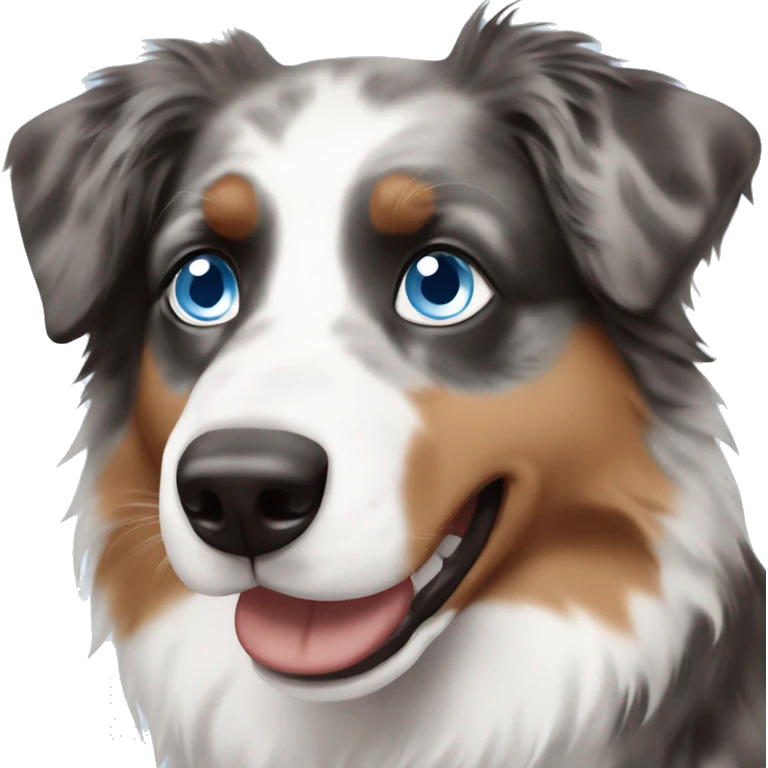 Australian shepherd with ice blue eyes  emoji