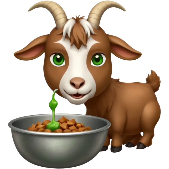 goat eating from a bowl emoji