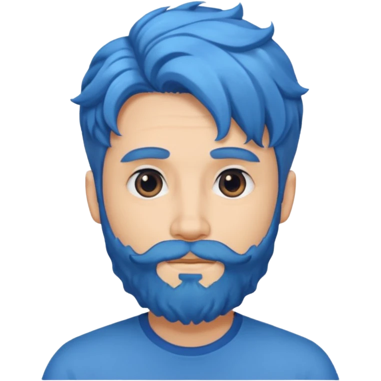 a man with blue a wavy hair, beard emoji