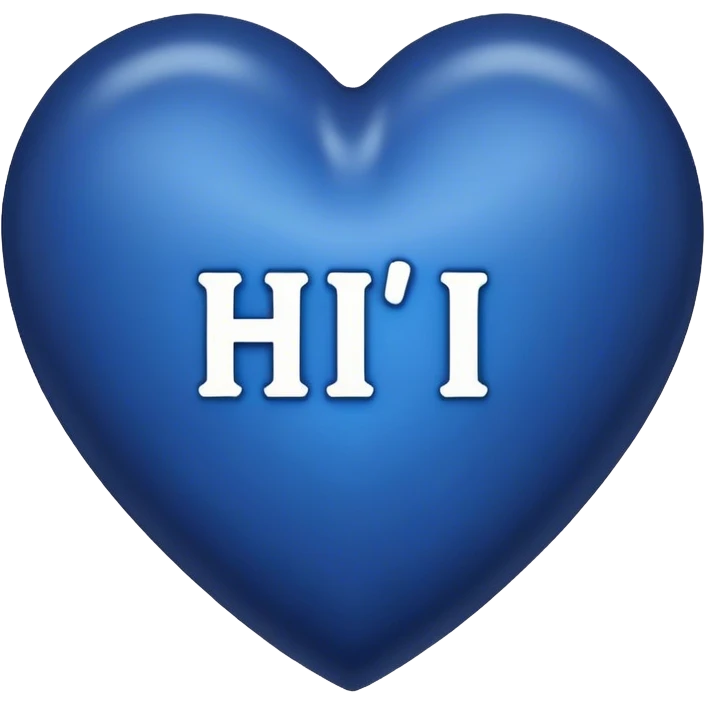 Dark blue heart with the words Hi handsome in the middle  emoji