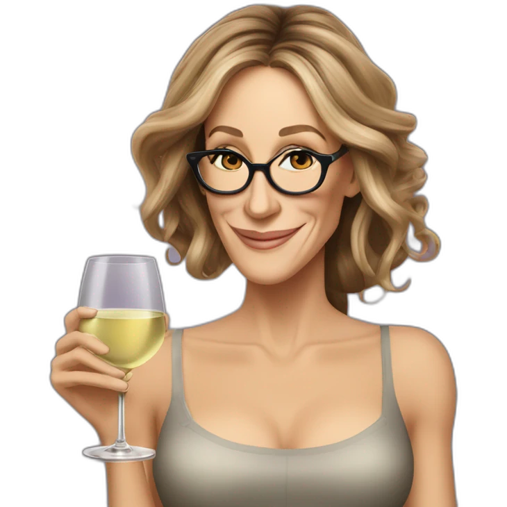  Sarah Jessica Parker with a glass of white wine in her right hand emoji