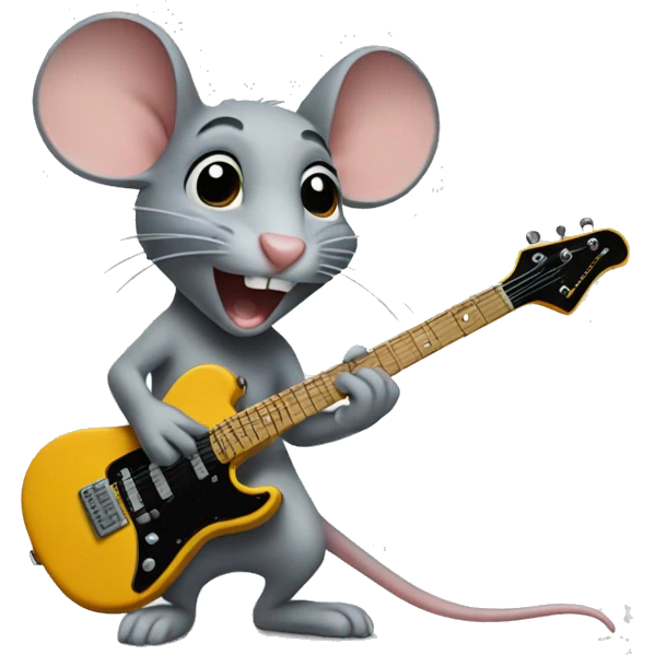 mouse playing electric guitar emoji