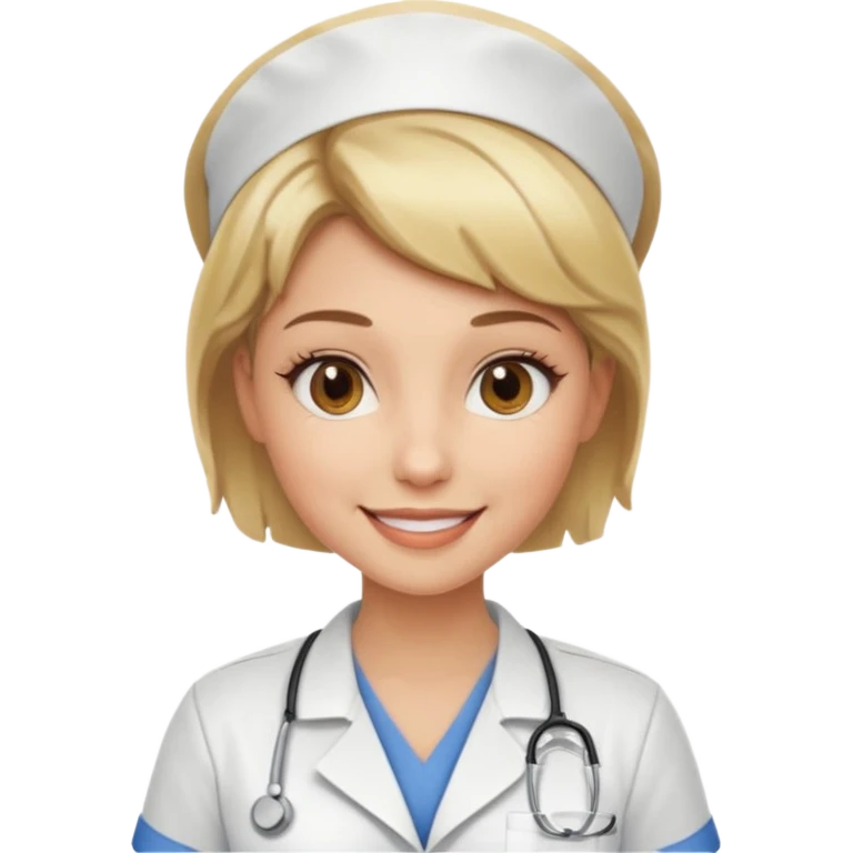 Sexy nurse blonde, wild short hair, Brown-blonde highlights 
 emoji