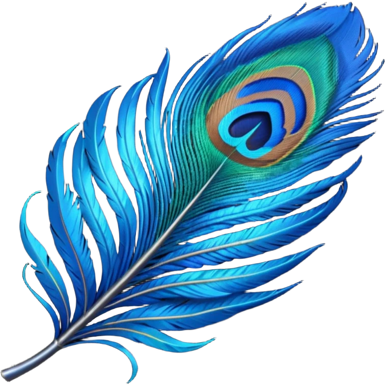 Radhe radhe writing peacock feather  emoji