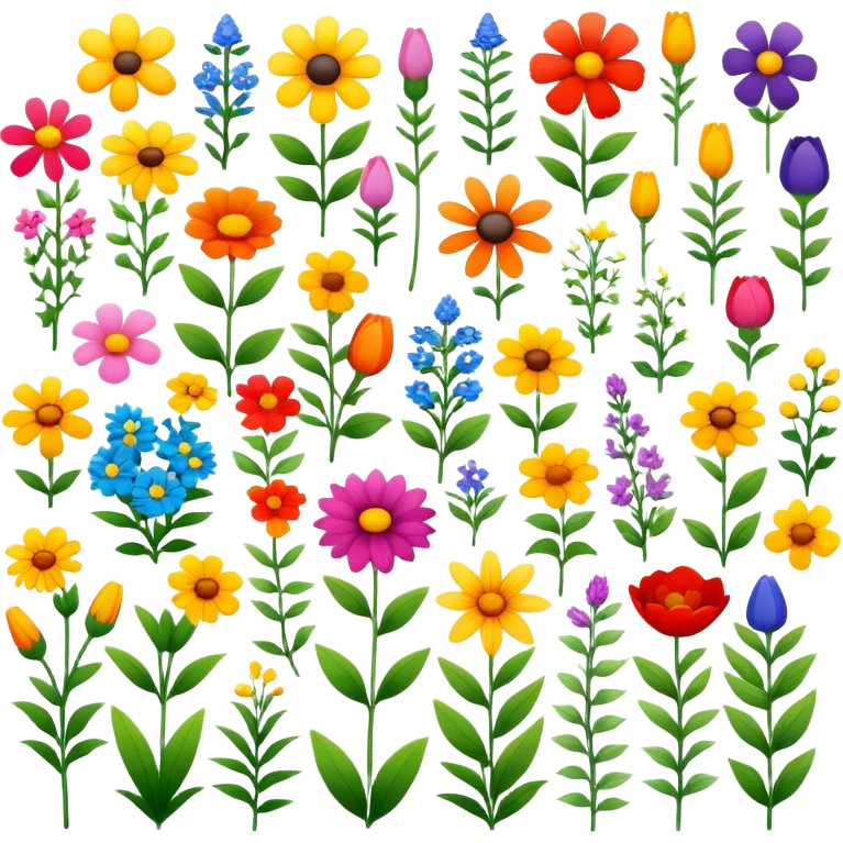 colorful garden flowers blooming emoji