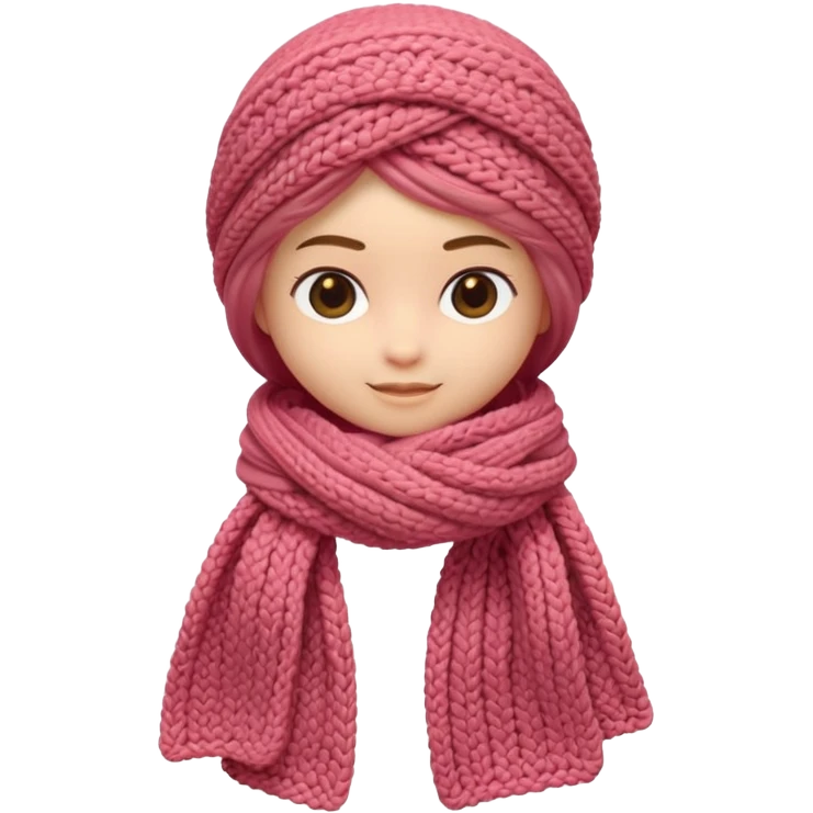 A 3D cartoon wool scarf with visible knitted stitches and gentle folds, warm colors, soft lighting, Memoji-style. emoji