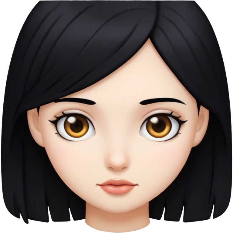 girl with black hair being all lovely emoji