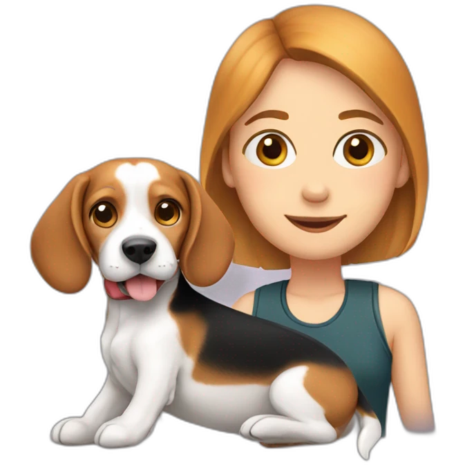 Beagle with human emoji