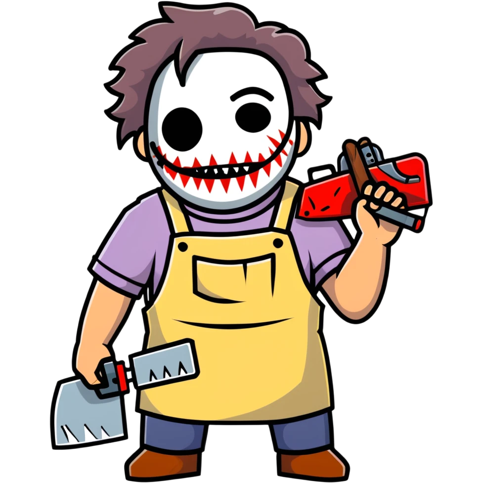 Leatherface character from horror movie emoji