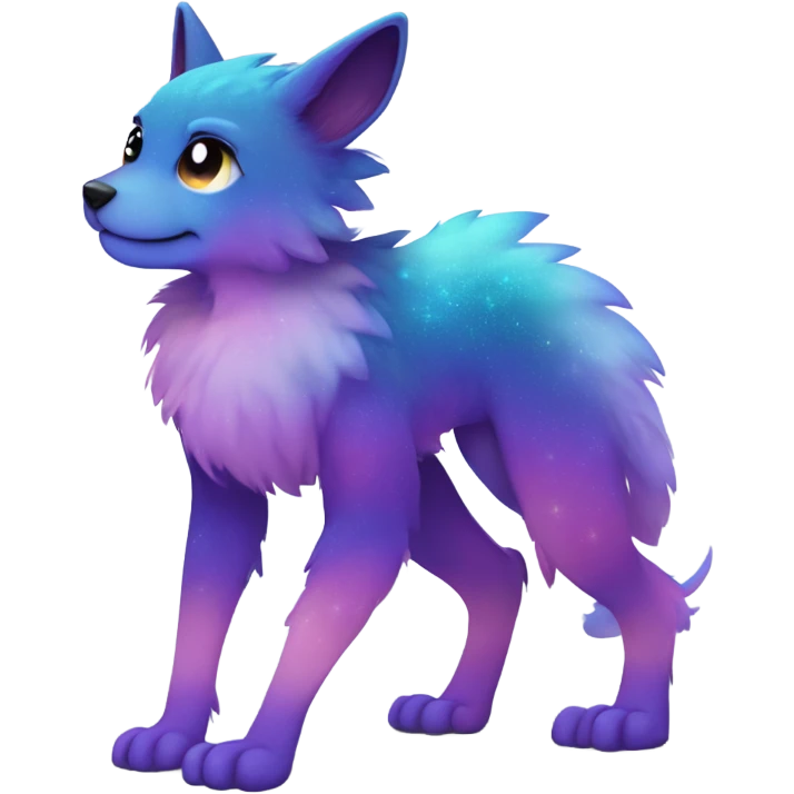 gradient-Sparkle-nebula-fursona anthropomorphic furry Fakémon full body emoji