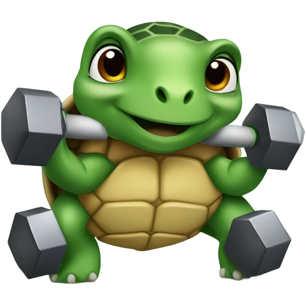 turtle lifting weights  emoji