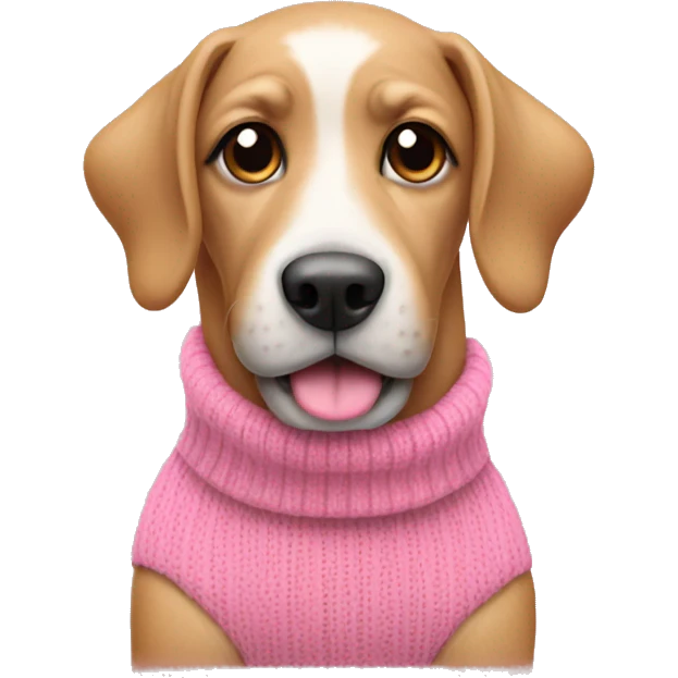 A dog with a pink sweater  emoji