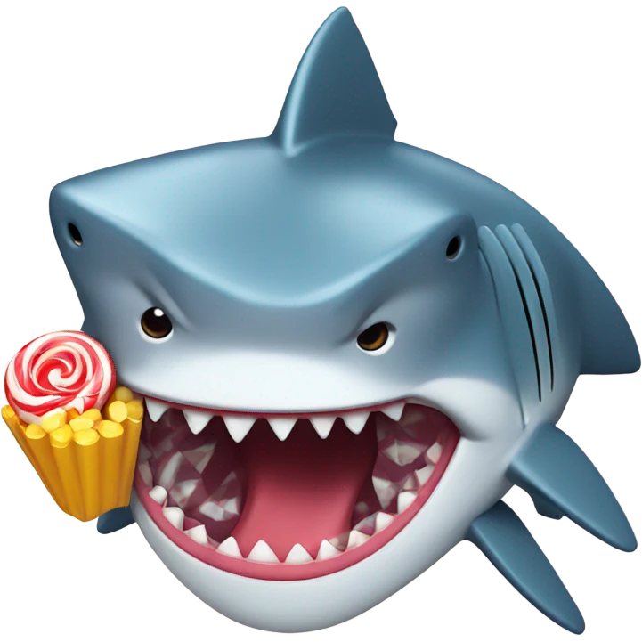shark eating candy emoji