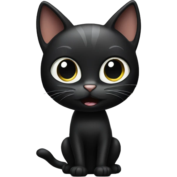 black cat standing with paws up emoji