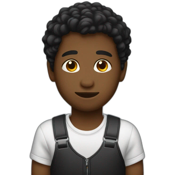 Garçon métisse cheveux noir court emoji