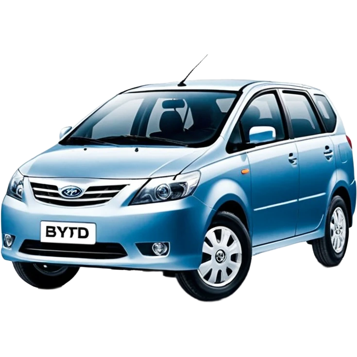 Изометрическая модель машины BYD, слегка мультяшная стилистика, прозрачный фон emoji