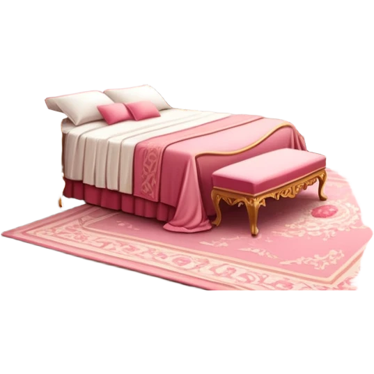 Reddish-pinkish and gold and white romantic vintage aesthetic room emoji