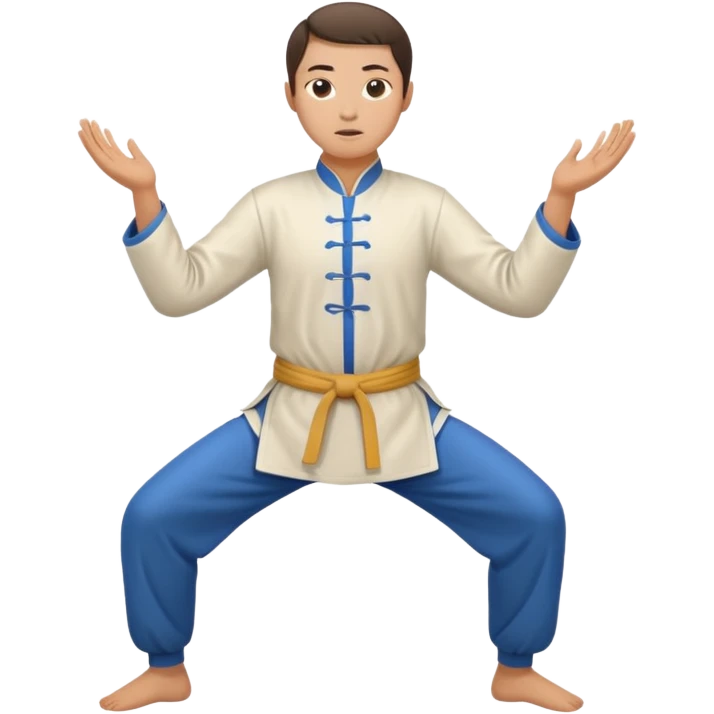 pratiquant de qi gong en position de l'arc emoji