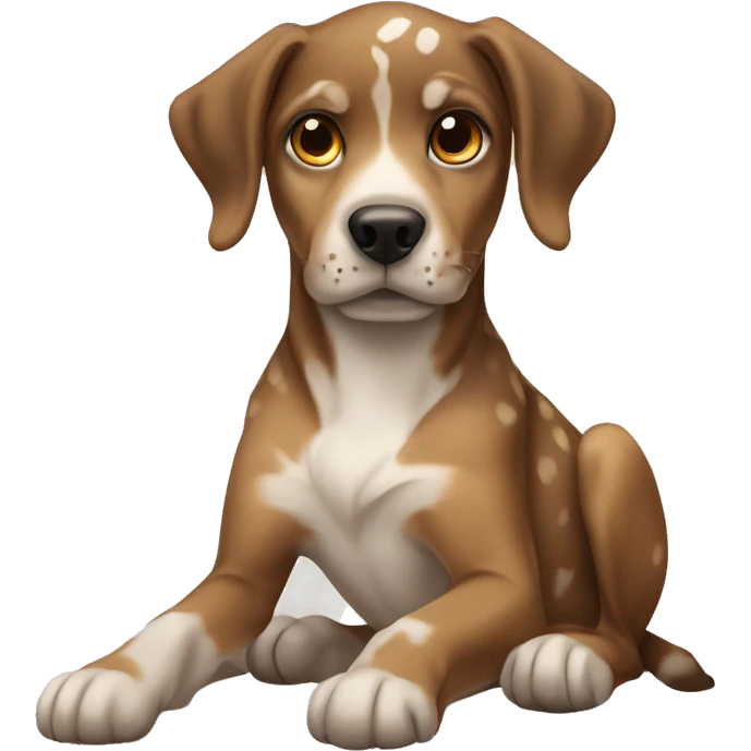 brown fawn and white Catahoula leopard dog emoji