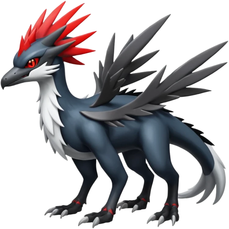 Shiny Nargacuga-Silvally-Fakémon-hybrid-creature (full body)  emoji