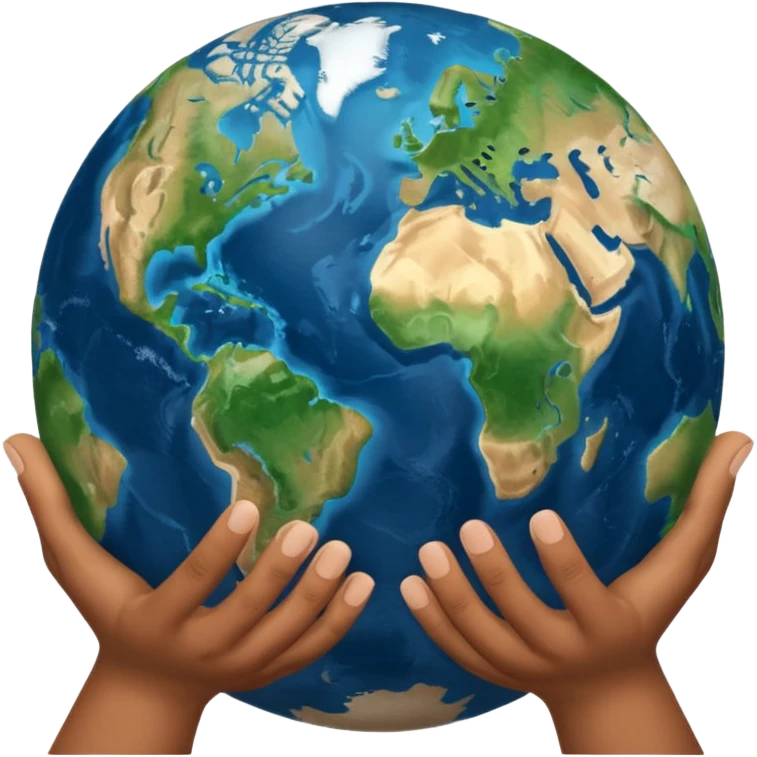 hands holding the earth emoji