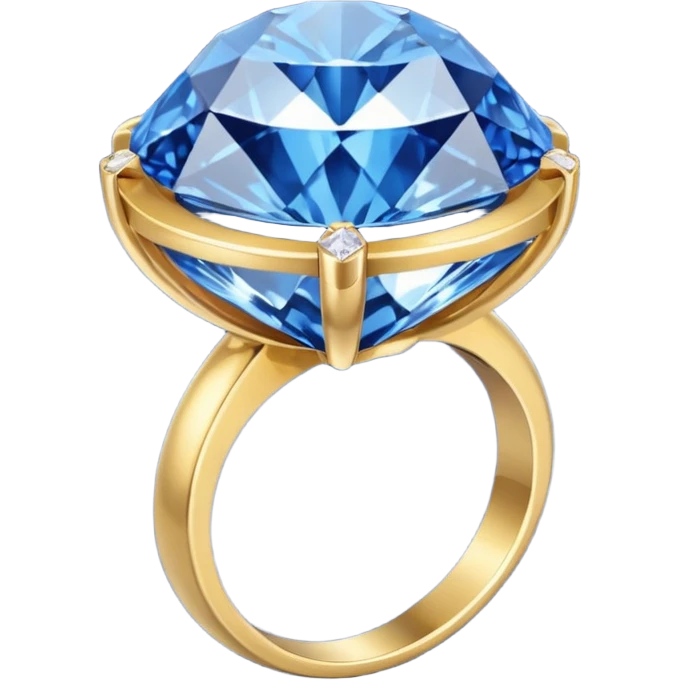 gold ring with a diamond in a dark blue case emoji
