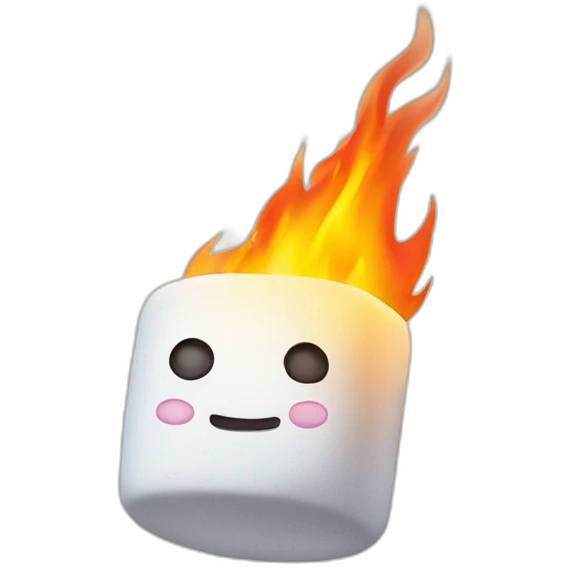 marshmallow on fire emoji
